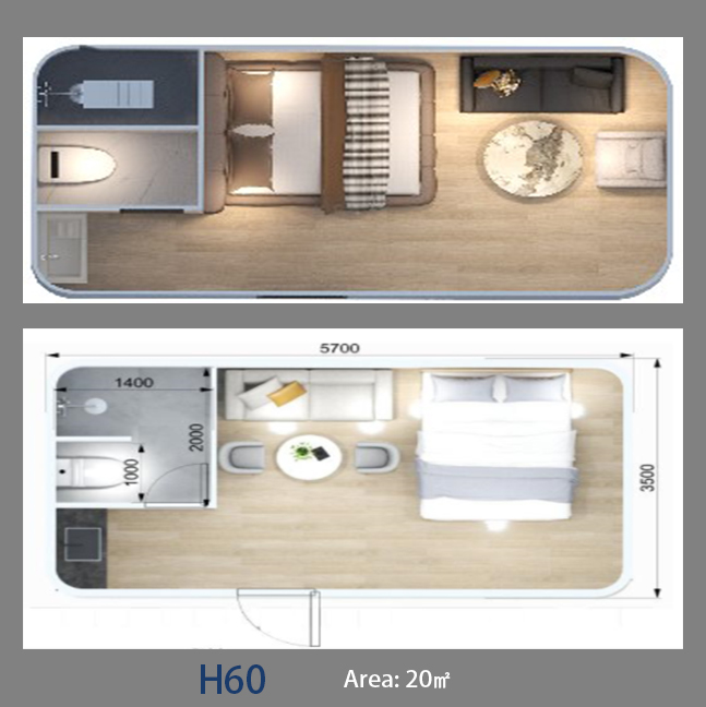 Drawing of the capsule house Drawing of the capsule house