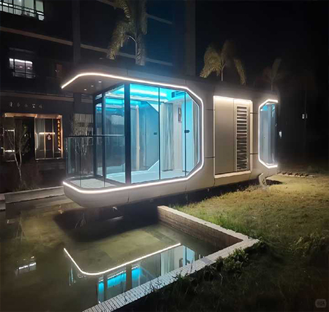 Modular Apple Cabin Outdoor Home Office Pod with 3 Bedroom Luxury Portable Home with Kitchen